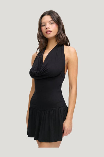Bowery Cowl Neck Mini Dress — carry 3