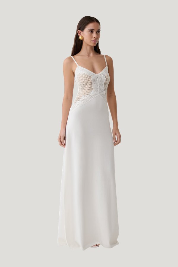 Bray Knit & Lace Maxi Dress — model side