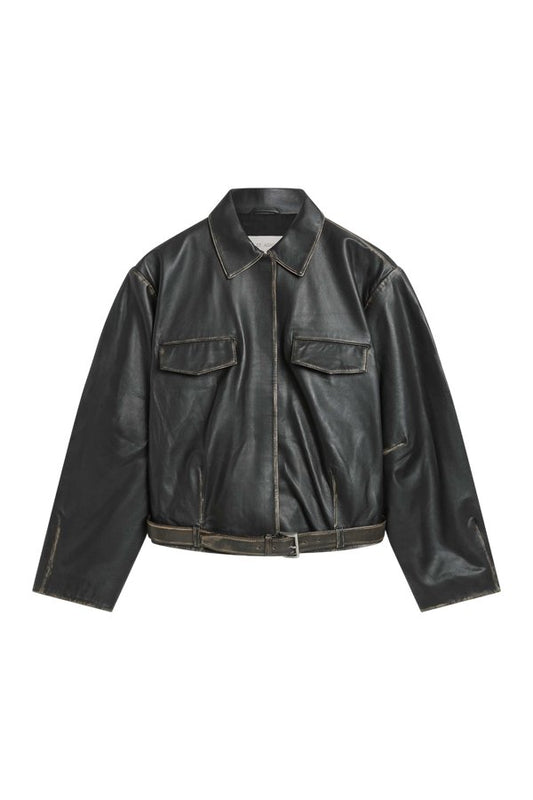 Brushed Leather Belted Jacket — packshot