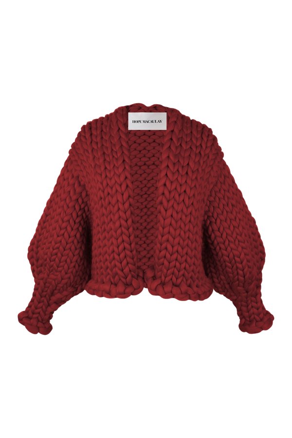 Burgundy Colossal Knit Cardigan — packshot