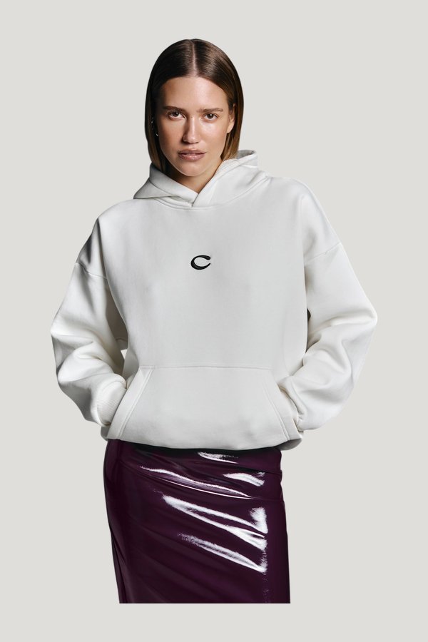 C hoodie — model side
