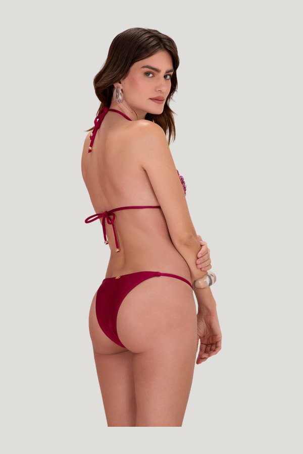 Petal Sheen String Bikini Bottom — model side