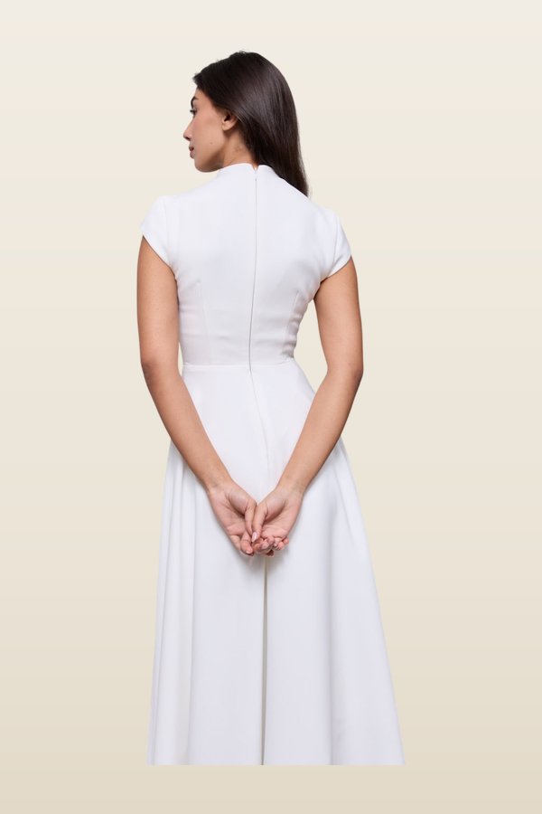 Cap Sleeve Midi Dress — model back
