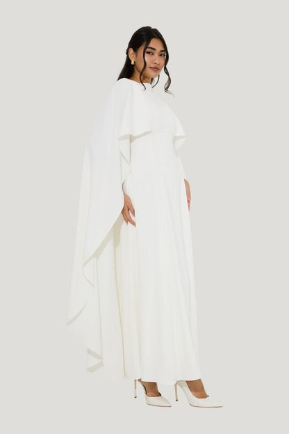 Cape Midi Dress — model side