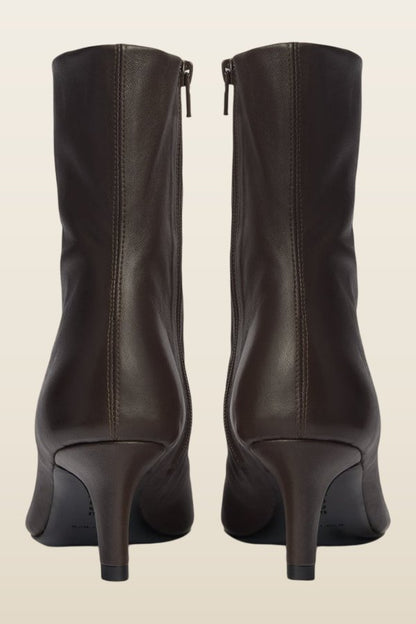 Cave Ankle Boot in Brown Stretch Leather — model back