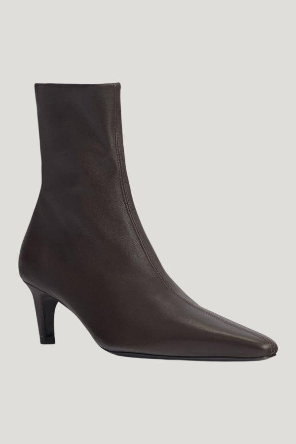 Cave Ankle Boot in Brown Stretch Leather — model front