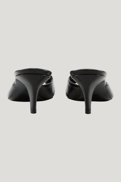 Cave Mule in Black Creased Leather — extra
