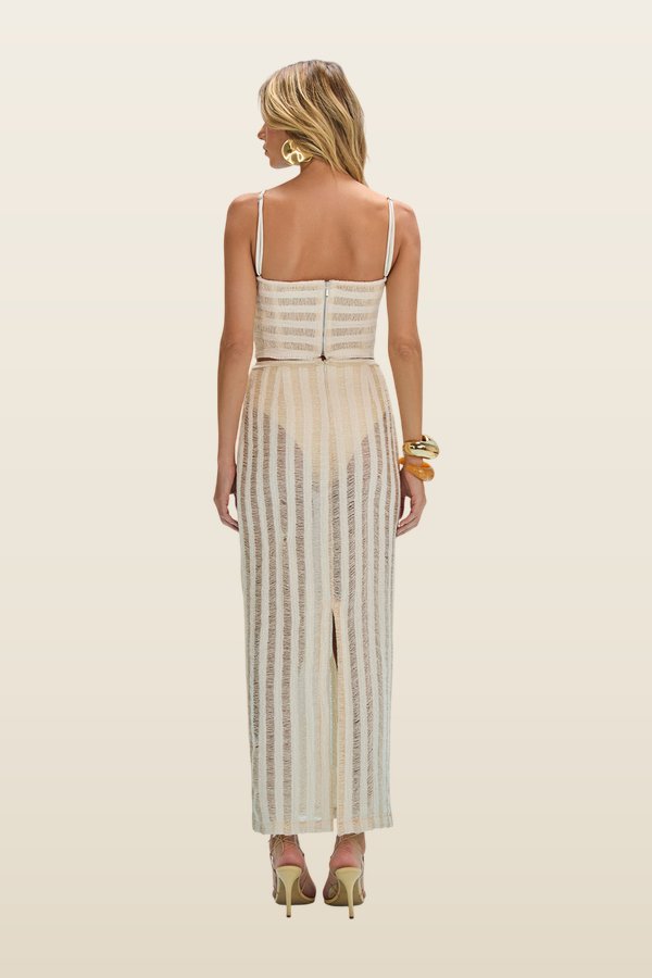 Celeste Knit Maxi Skirt — model back
