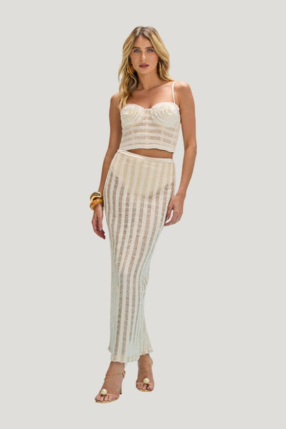 Celeste Knit Maxi Skirt — model front