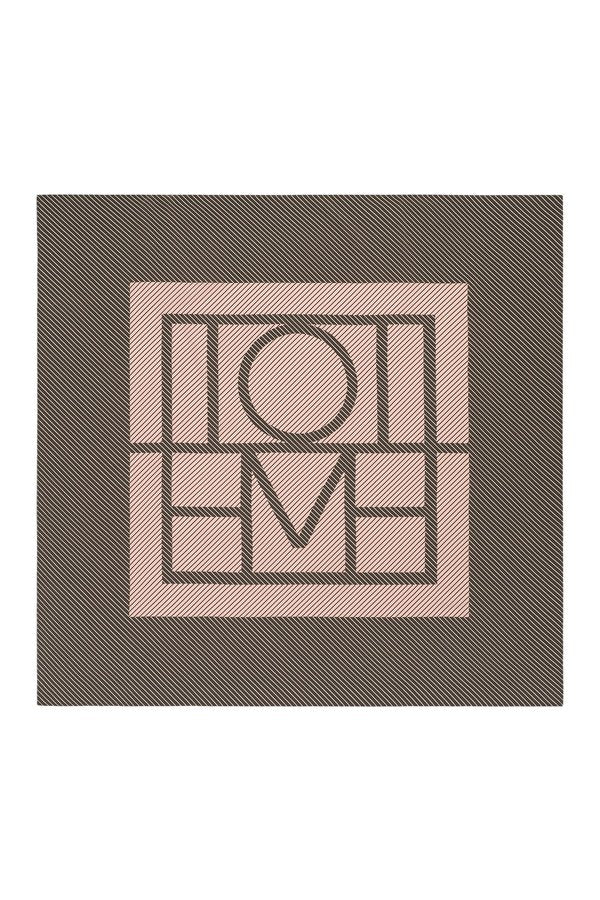 Centered monogram silk scarf walnut — packshot