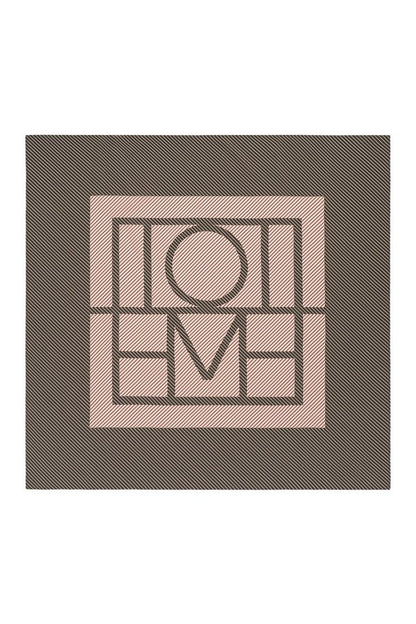 Centered monogram silk scarf walnut — packshot