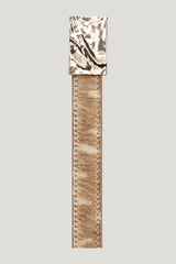 CHARLOTTE Deer print pony-effect leather belt — model side