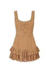 Chrysanthe Suede Eyelet Mini Dress — packshot