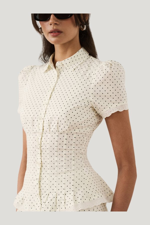 Cinched Button Up Top — carry 3