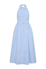 Cindy Collared Midi Dress - Blue Pinstripe — packshot