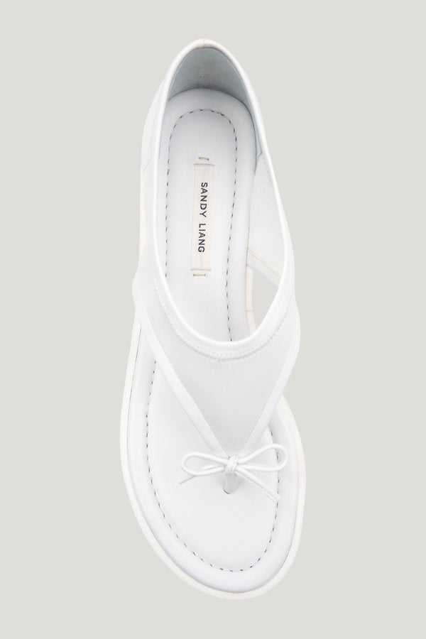 Clark Sandal In White Nappa — model front