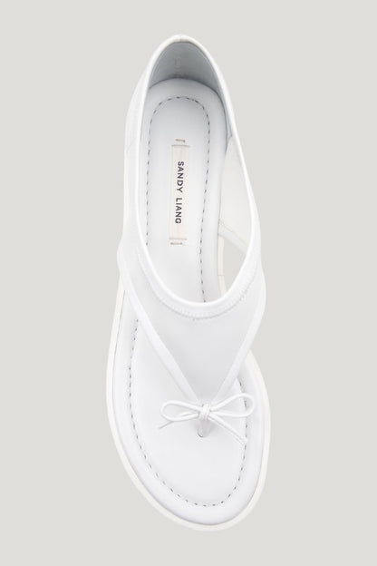 Clark Sandal In White Nappa — model front