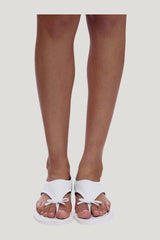 Clark Sandal In White Nappa — model side