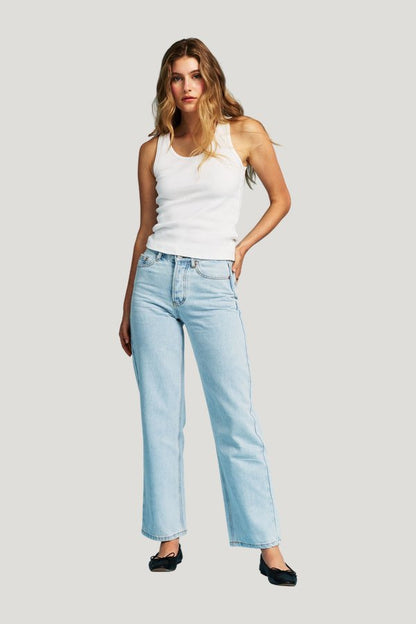 Classic Straight Jeans - Light Wash — model front