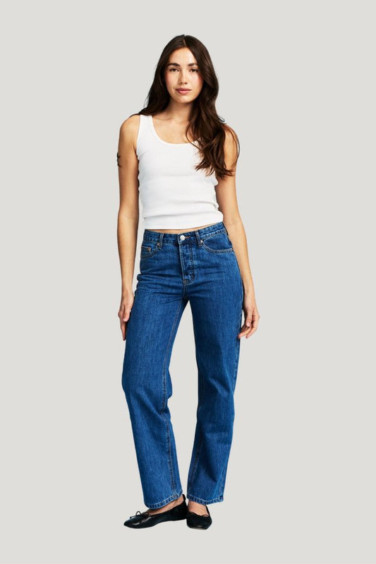 Classic Straight Jeans - Medium Wash — model front