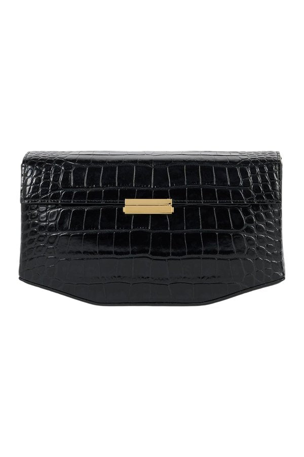 Clip croco-embossed clutch — packshot