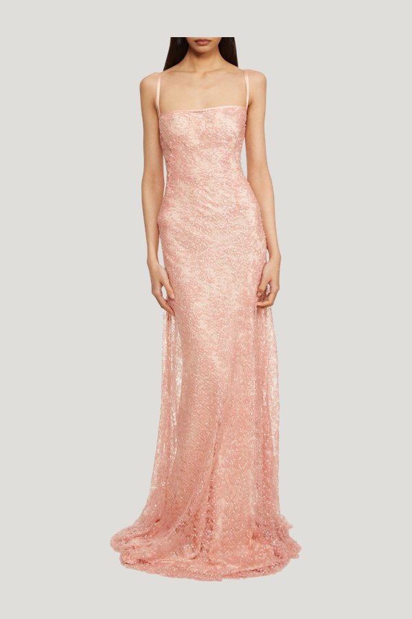 Coral Dress - Peach — model front