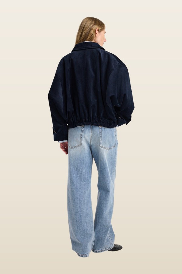 Corduroy blouson jacket | night — model back
