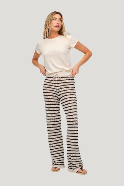 Cotton Crochet Sweater Pant — model front