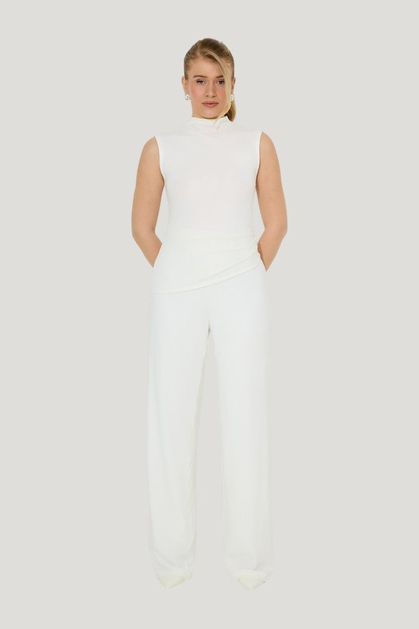 Cotton Mix Jersey Trousers — model front