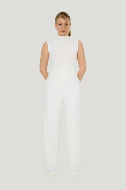 Cotton Mix Jersey Trousers — model front