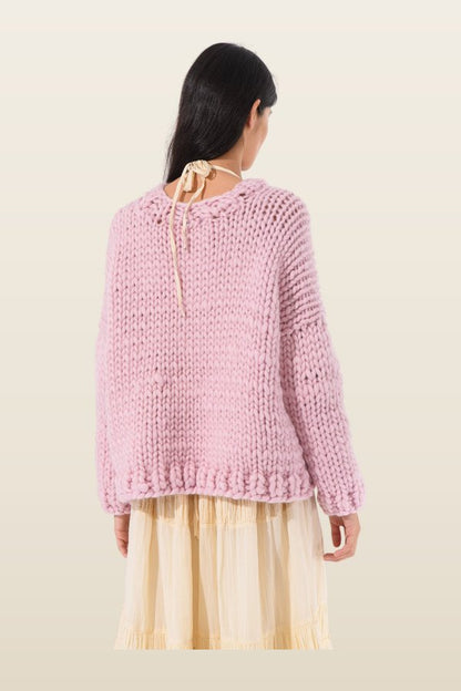 Cowgirl Chunky Knit Sweater — model back