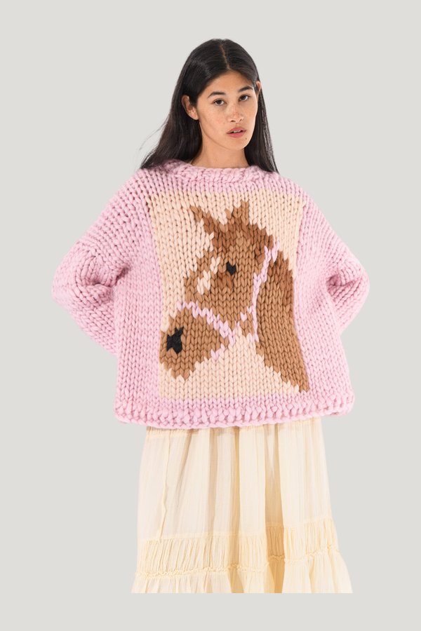 Cowgirl Chunky Knit Sweater — model side