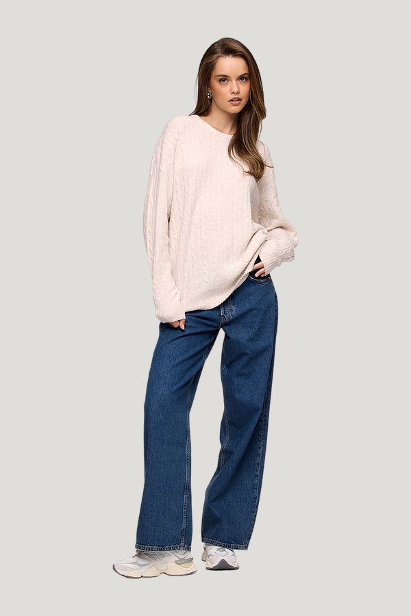 Cozy Knit Cable Crewneck Sweater — carry 2