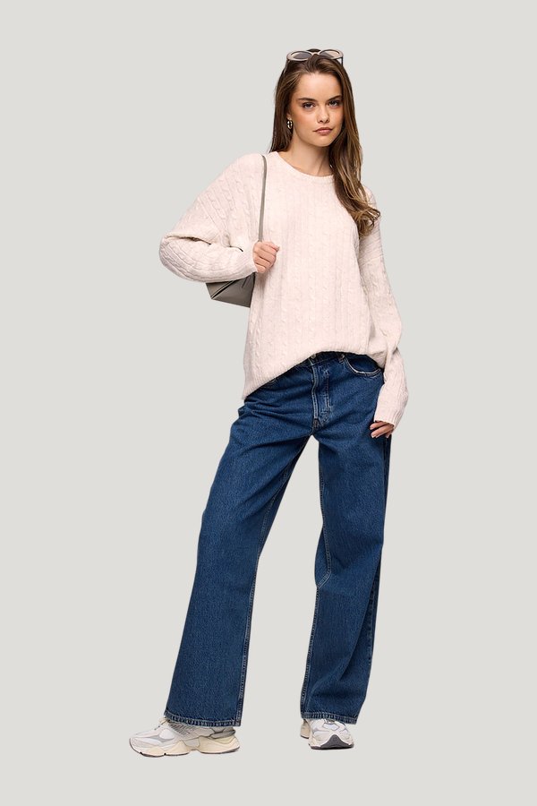 Cozy Knit Cable Crewneck Sweater — carry 3