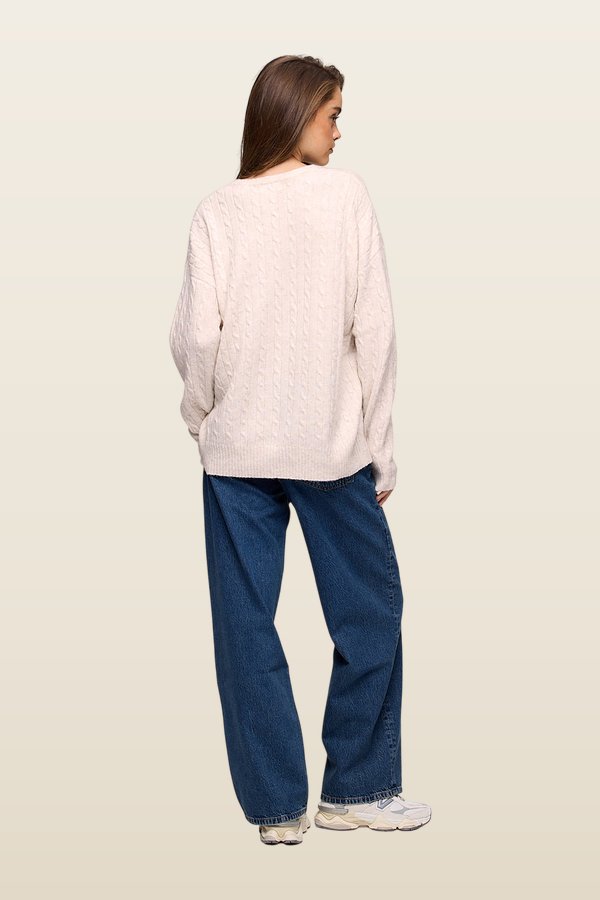Cozy Knit Cable Crewneck Sweater — carry 4