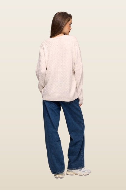 Cozy Knit Cable Crewneck Sweater — carry 4