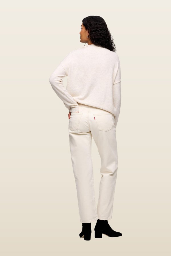 Cozy Knit Mockneck Sweater — model back