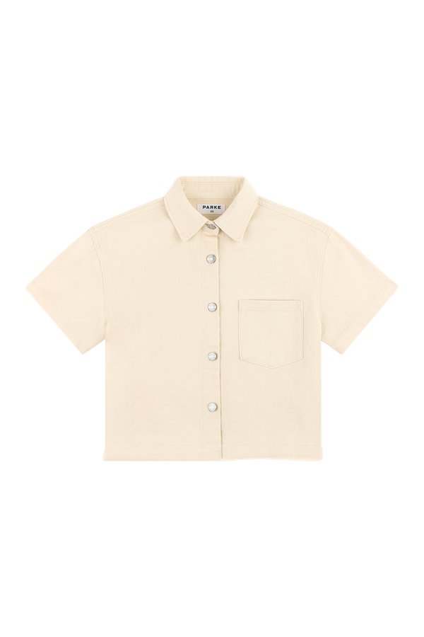 Cropped Short Sleeve Denim Shirt — packshot