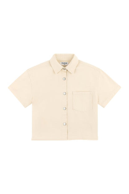 Cropped Short Sleeve Denim Shirt — packshot