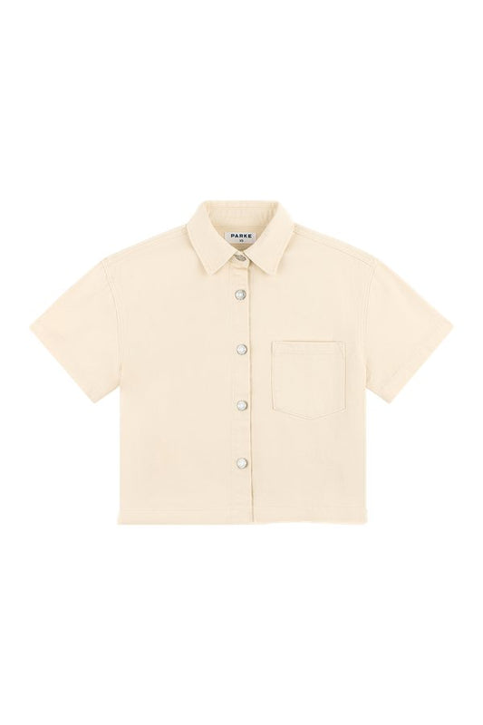 Cropped Short Sleeve Denim Shirt — packshot