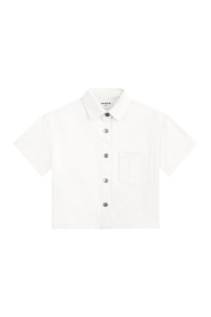 Cropped Short Sleeve Denim Shirt — packshot