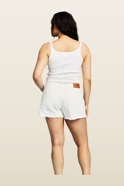 Cut Off Shorts — model back