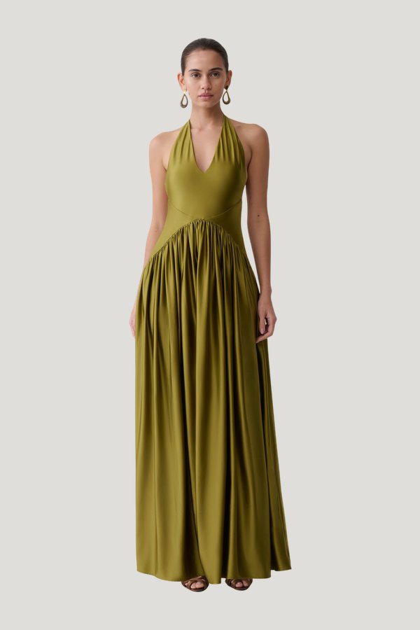 Cypress Halter Maxi Dress — model front