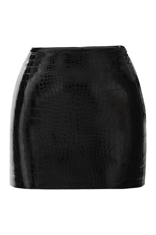 Dancing On The Table skort in Onyx Croc — packshot