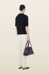 DARA Short-sleeve cashmere top — model back