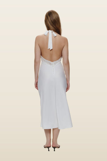 Darcy Satin Midi Dress - Sleepy Angel — model back