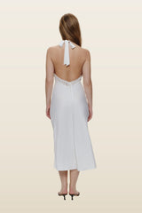 Darcy Satin Midi Dress - Sleepy Angel — model back