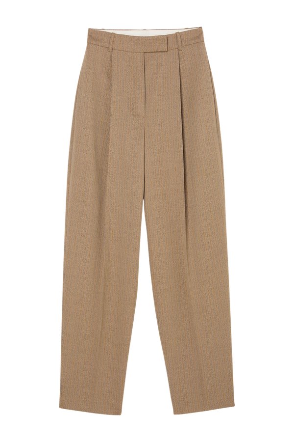 Daria - Single pleat tapered trousers | heritage stripe — packshot