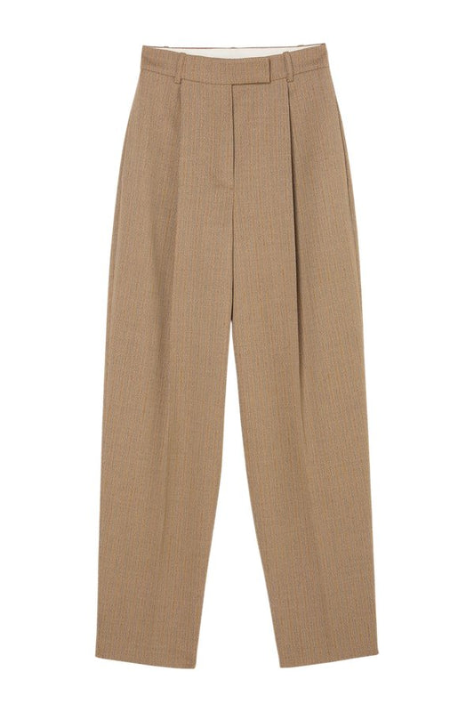 Daria - Single pleat tapered trousers | heritage stripe — packshot