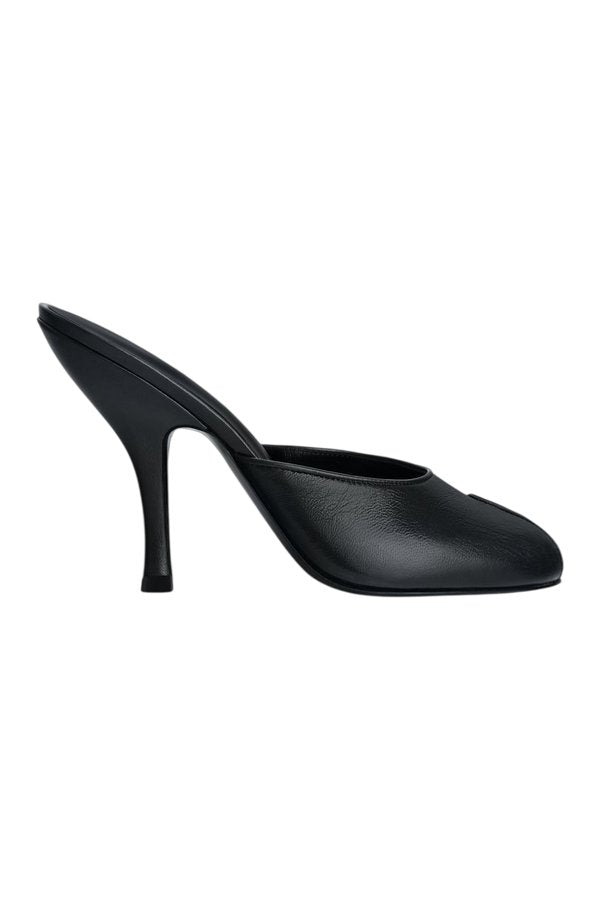 Date Mule in Black Creased Leather — packshot